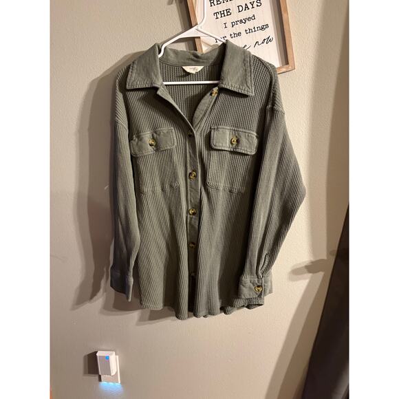 Women’s Waffle Knit Button Down Size 0X (14W) - Picture 1 of 3